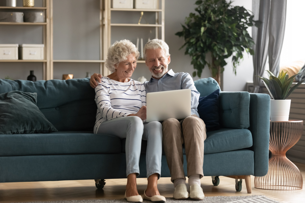 Couple looking at retirement plans